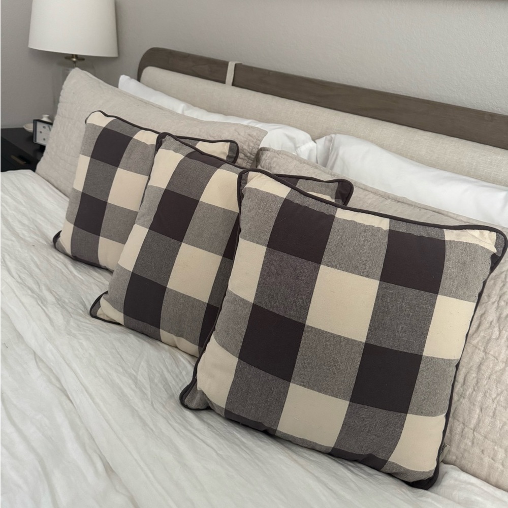 15”x15” Buffalo Check Pillows (set of 3)